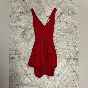 Deep red soft cotton romper!
